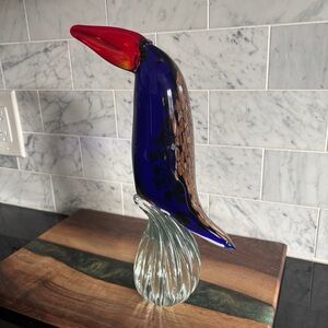 Vintage Murano Art Glass Toucan Sculpture